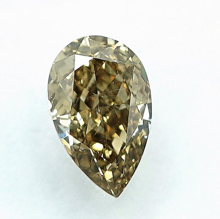 1 pcs Diamant  (Naturfarvet)  - 0.60 ct - Fancy Grålig Gul - VS1 - International Gemological Institute (IGI)