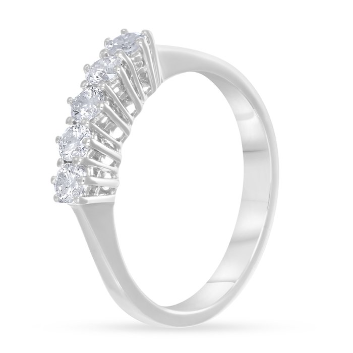 Ring - 18 kraat Hvidguld -  0.60ct. tw. Diamant (Natur)