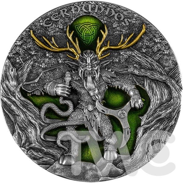 Niue. 5 Dollars 2022 Cernunnos - High Relief - Antique finish, 2 Oz (.999)  (Ingen mindstepris)