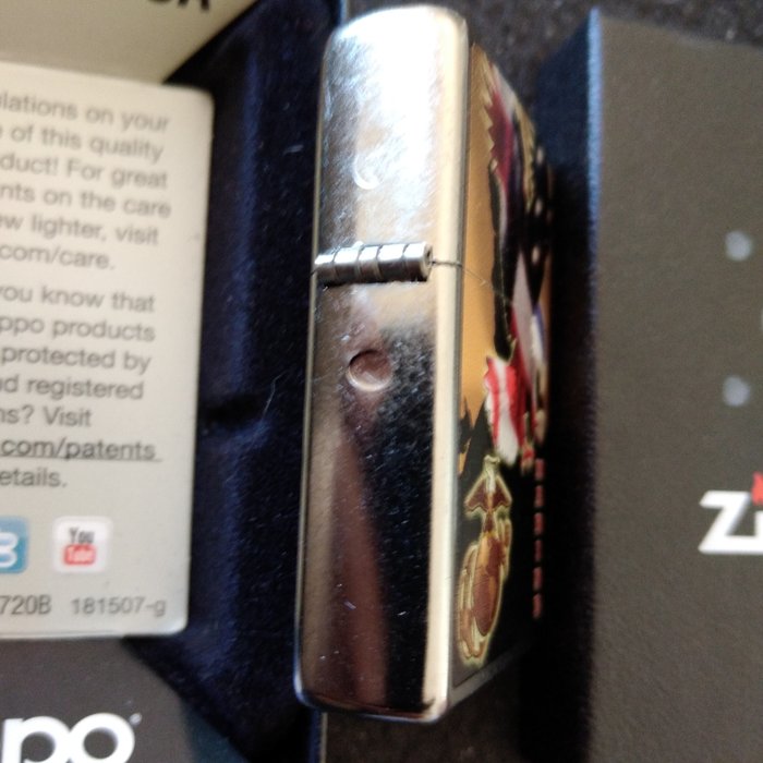 Zippo - Only for Marines - unopened - US Navy - brushed chrome - absolutely new - Lommelighter - Stål (rustfrit)