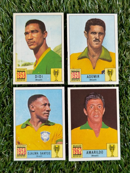 1970 Panini Mexico 70 World Cup History - DIDI, Djalma, Ademir, Amarildo - 4 Card - Næsten så god som ny (NM)