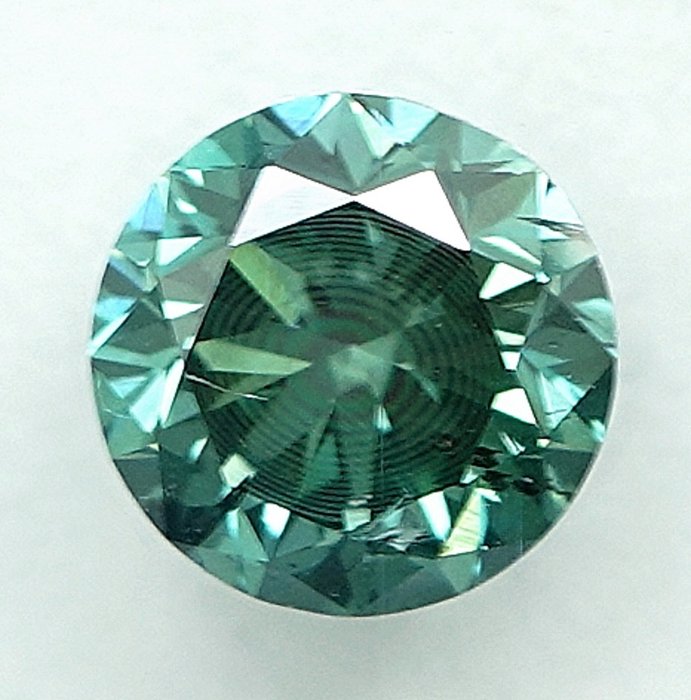 1 pcs Diamant  (Farvebehandlet)  - 056 ct - Fancy intense Blålig Grøn - I1 - International Gemological Institute (IGI)