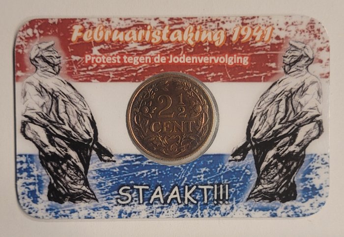 Holland. Coincard Februaristaking 1941, Nederland STAAKT (private uitgave)  (Ingen mindstepris)