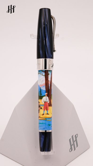 Montegrappa - St Moritz Summer Golf - Hand Painted - 18K Gold Nib (ISSMLRSG) - Fyldepen