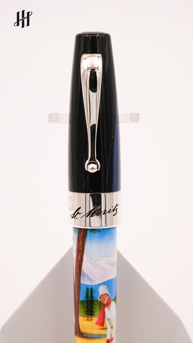 Montegrappa - St Moritz Summer Golf - Hand Painted - 18K Gold Nib (ISSMLRSG) - Fyldepen