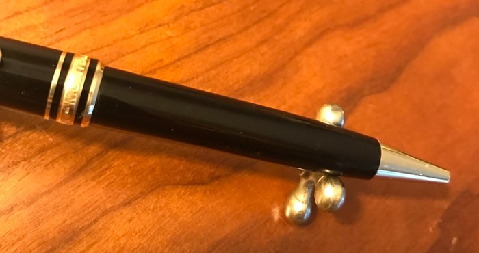 Montblanc - MontBlanc Meisterstruck Ballpoint Pen Black Lacquer and Gold Trims - Kuglepen