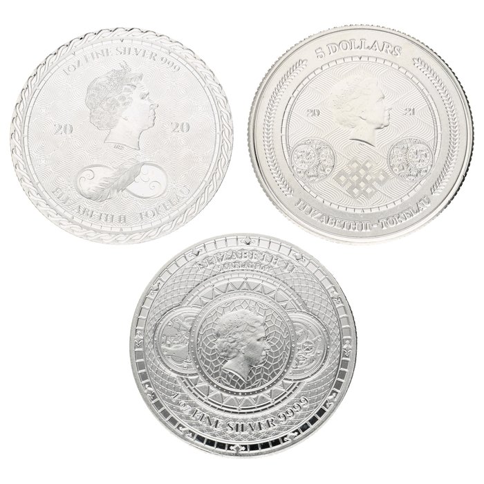 Tokelau 6 Dollars 2020/2022 "Chronos" 3x1 Oz (999)  (Ingen mindstepris)