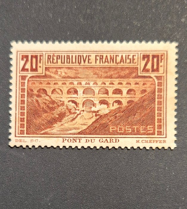 Frankrig 1930/1930 - Pont du Gard Luxury ** signeret 262A - Yvert