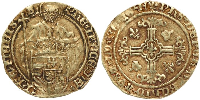 Habsburg Netherlands - County of Flanders Philip den Smukke. Philippus Goud Gulden mm. lis - Bruges Mint - 8th emission - n.d. (1499-1503)