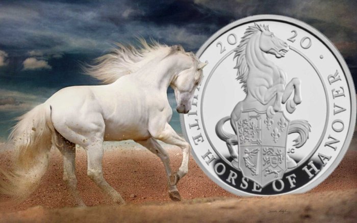 Storbritannien 5 Pounds 2020 "White Horse of Hannover" 2 Oz (999)  (Ingen mindstepris)