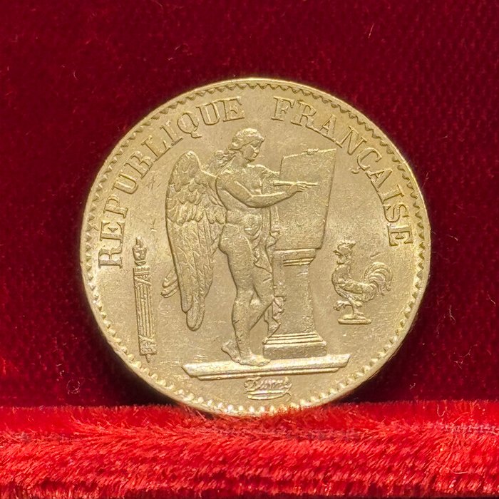 6,45 grams - Guld 900 - 20 Francs Genie - Præget bar