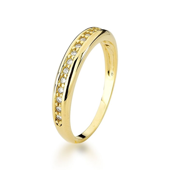 Ingen mindstepris - Ring - 14 karat Gulguld -  0.21ct. tw. Diamant (Natur)