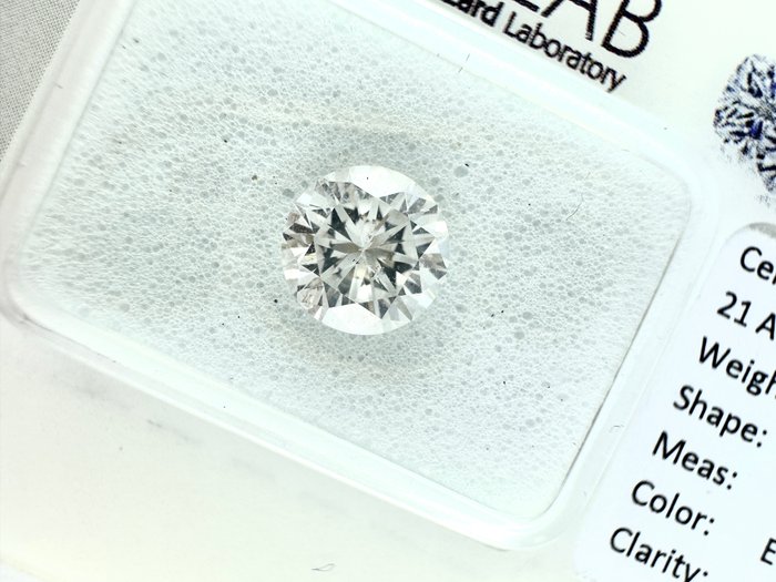 1 pcs Diamant  (Natur)  - 096 ct - Rund - E - SI1 - Gemewizard Gemological Laboratory (GWLab) - ( NATURLIG )