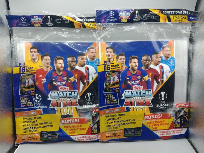 2019/20 Topps Match Attax 101 - 200 sealed packs + 2 starter packs - 1 Mixed collection - Næsten så god som ny (NM)