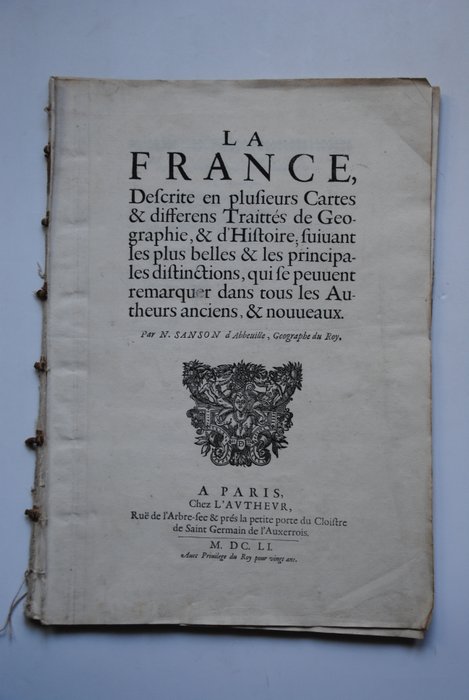 N. Sanson - La France, Descrite en plusieurs Cartes - 1651