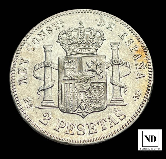 Spanien. Alfonso XII (1874-1885). 2 Pesetas 1882 - Madrid