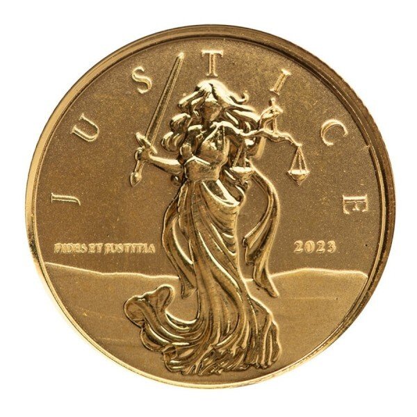 Gibraltar. 2023 1/10 oz Lady Justice Gold Coin