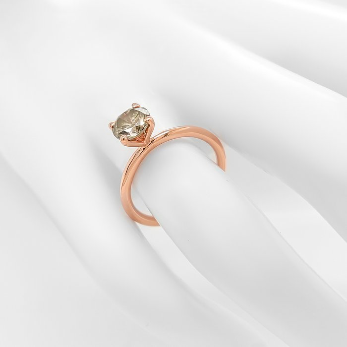 Ingen mindstepris - Ring - 14 karat Rosaguld -  1.16ct. tw. Grå Diamant (Naturfarvet)