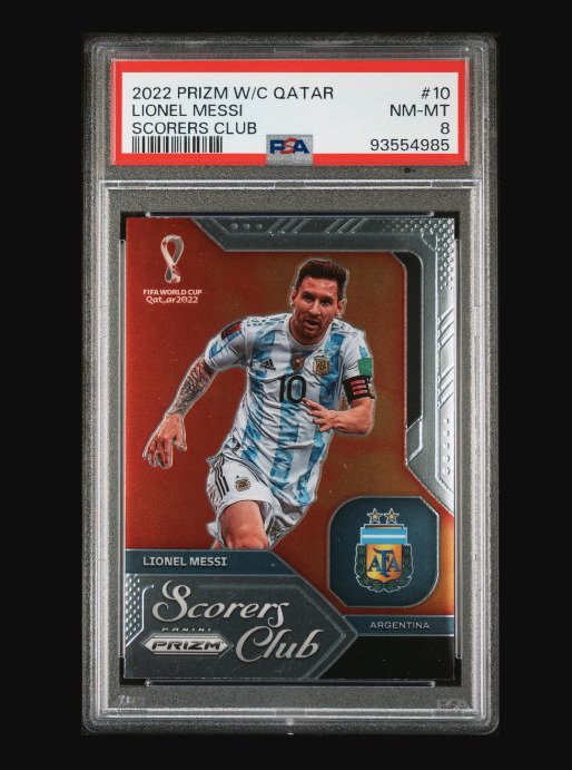 2022 - Panini - Prizm World Cup - Lionel Messi - #10 Scorers Club - 1 Graded card - PSA 8