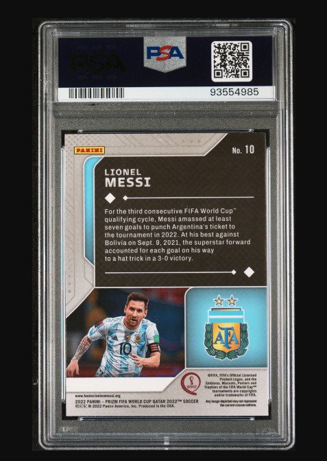 2022 - Panini - Prizm World Cup - Lionel Messi - #10 Scorers Club - 1 Graded card - PSA 8