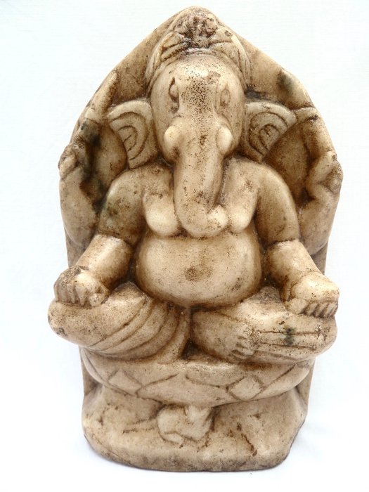 Statue (1) - Marmor - Ganesha - Indien - Første halvdel af det 20. århundrede