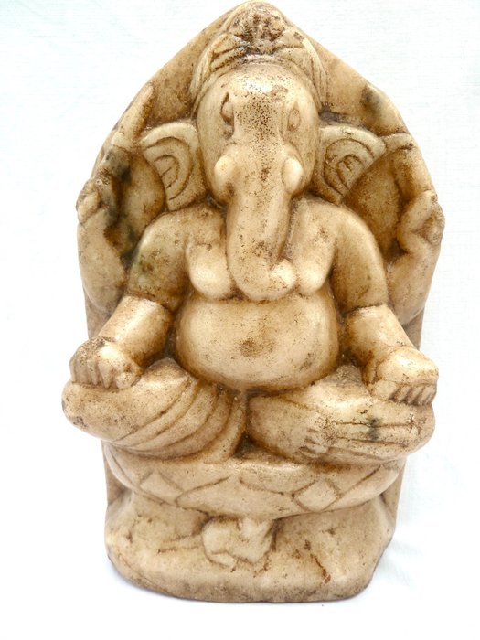 Statue (1) - Marmor - Ganesha - Indien - Første halvdel af det 20. århundrede