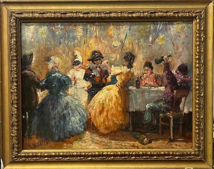 Vincenzo La Bella (1872-1954), Attributed to - Festa in Maschera