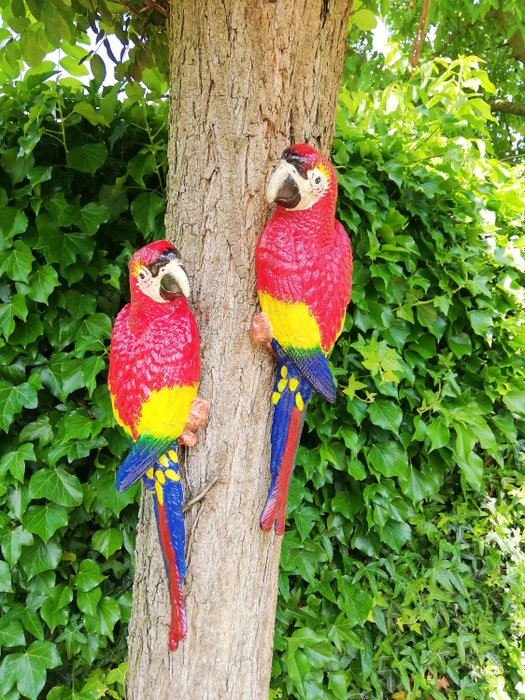 Statuette - A pair of red parrots (2) - Jern