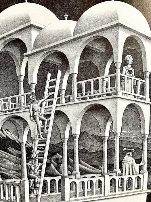 Maurits Cornelis Escher (1898-1972) - BELVEDERE (1958) - 2000'erne