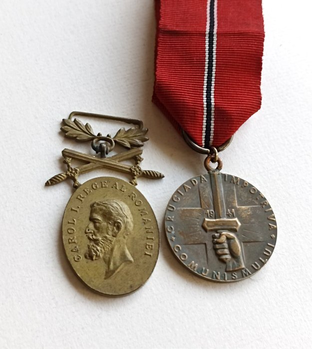 Rumænien - Hær/infanteri - Medalje - The Crusade Against Communism Medal, Medal for Bravery - 1942