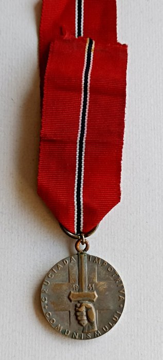 Rumænien - Hær/infanteri - Medalje - The Crusade Against Communism Medal, Medal for Bravery - 1942