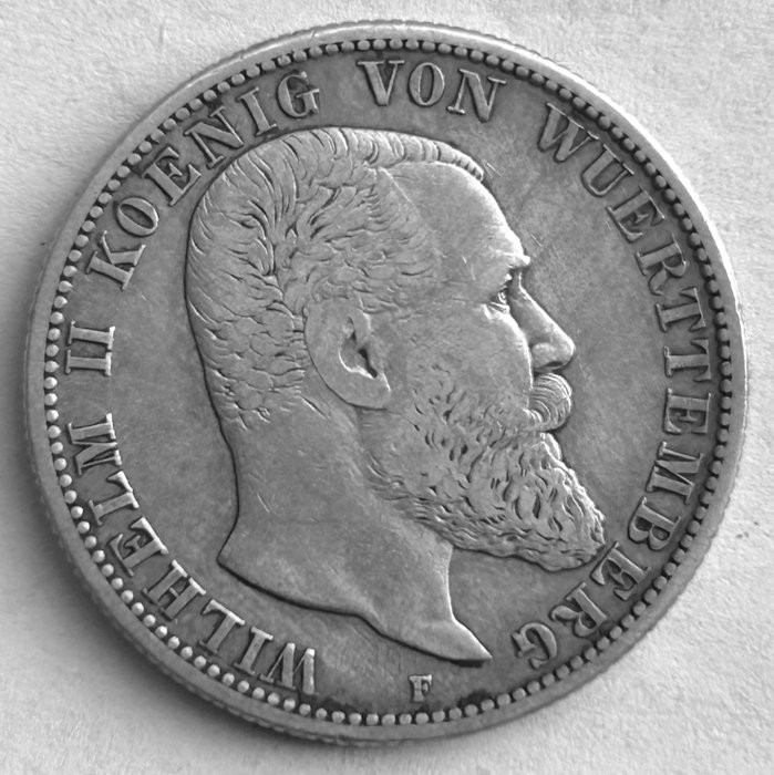 Tyskland - Württemberg. Wilhelm II - König von Württemberg. 2 Mark 1903  (Ingen mindstepris)