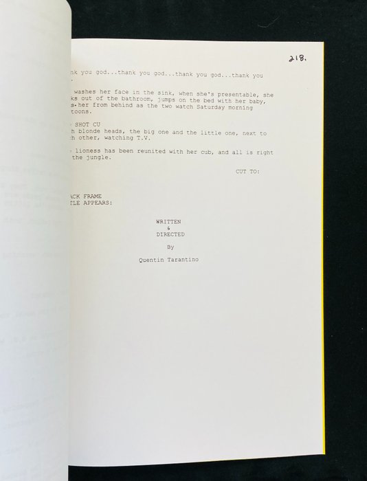 Kill Bill - Tarantino - Volume 1  2 - Original Script Copy from the Production Company.