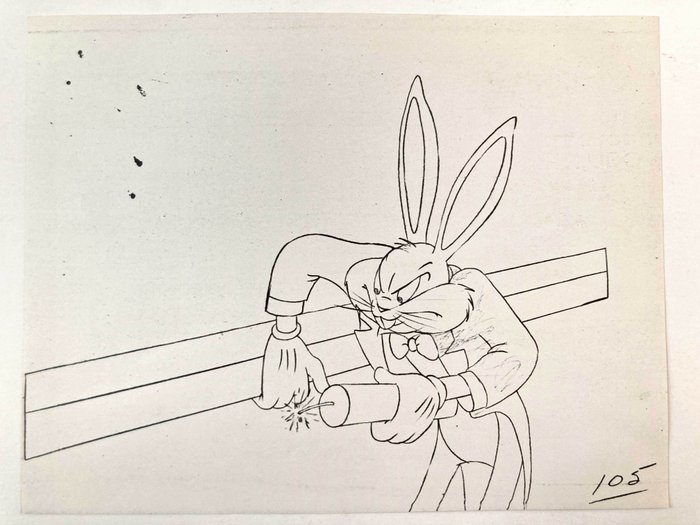 Warner Bros Pakke med 10 Vintage Animation Tegninger kopier af 1949 - Bugs Bunny shorts - From Virgil Ross Archive