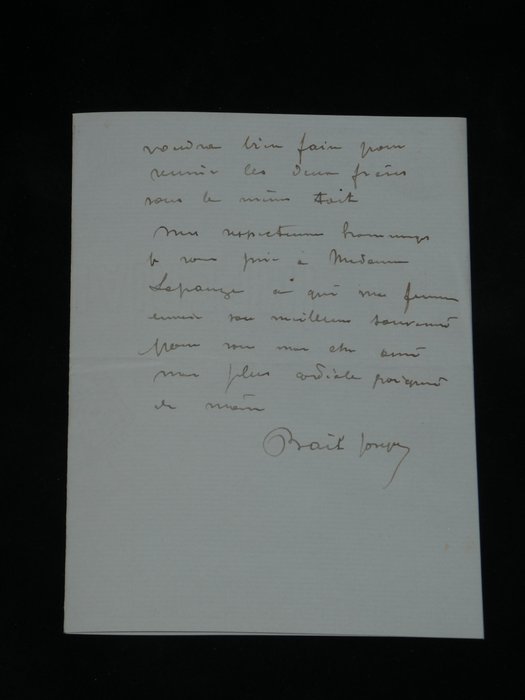 Joseph Bail - [Mon tableau intitulé "Le jour des cuivres"] - Lettre autographe signée à son ami Henri Lapauze, conservateur au Petit Palais - 1908