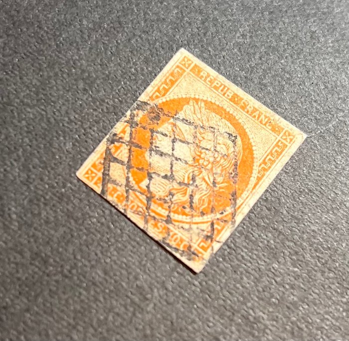 Frankrig 1849 - Frankrig klassisk 40c orange Cérès obl grid rating 500 - Yvert Tellier 5