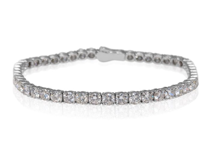 Armbånd - 14 karat Hvidguld -  8.22ct. tw. Diamant (Natur) - F-H VS - GCI