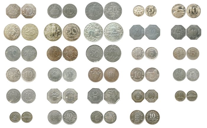 Tyskland, Notgeld Thale am Harz op til Tuttlingen. Various Denominations 1917/1921 (29 different pieces)  (Ingen mindstepris)