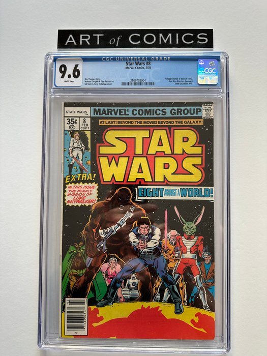 Star Wars #8 - 1st  Appearance Of Jaxxon, Hedji, Don-Wan Kihotay, Amaiza, Jimm (Starkiller Kid) - CGC Graded 9.6! - Extremely High Grade!! - White Pages! - 1 Graded comic - Første udgave - 1978