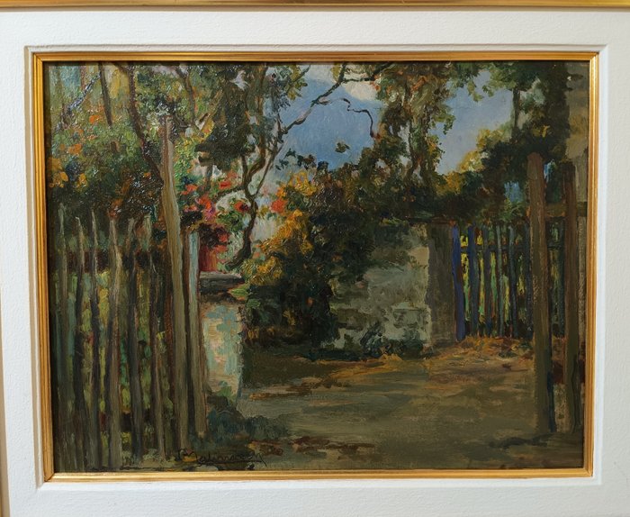 Angelo Malinverni (1877–1947) - Interno di giardino - No Reserve