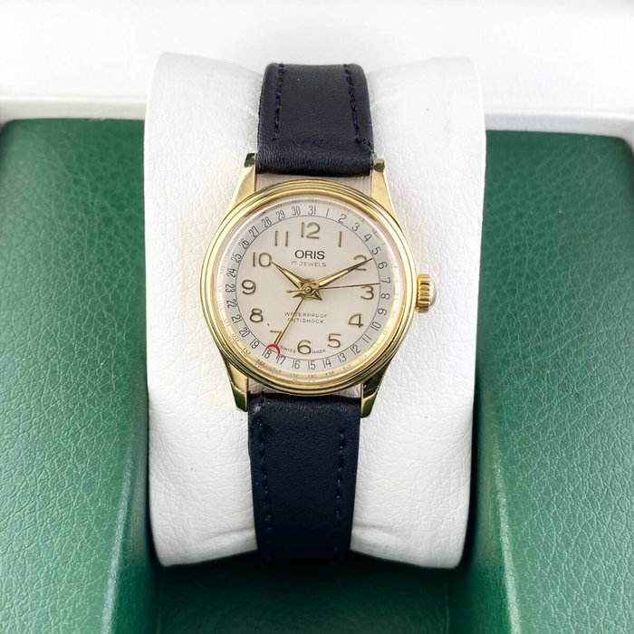 Oris - Oris Pointer Date 7406 White Dial 17 Jewels Working - Gold Plated - Ingen mindstepris - 7406 - Unisex - 1980-1989