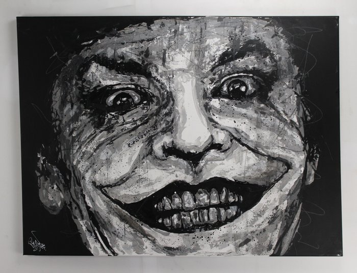 Joker - Batman (1989) - Jack Nicholson - Handpainted and signed - by artist Vincent Mink - portrait