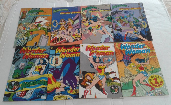 Wonder Woman e Aquaman n° 1/8 completa - 1° serie Cenisio - 8 Comic - Første udgave - 1976