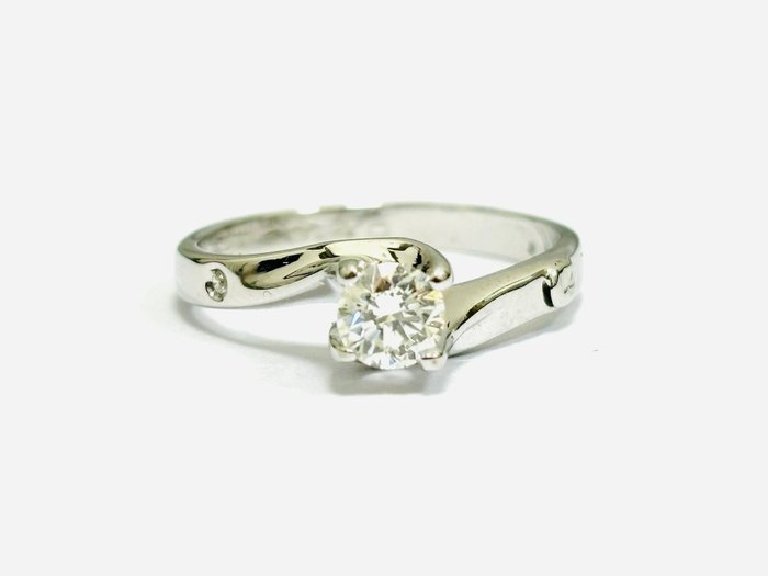 Cierre - Ring - Solitario - 18 kraat Hvidguld -  0.40ct. tw. Diamant (Natur)  - Fremstillet i Italien