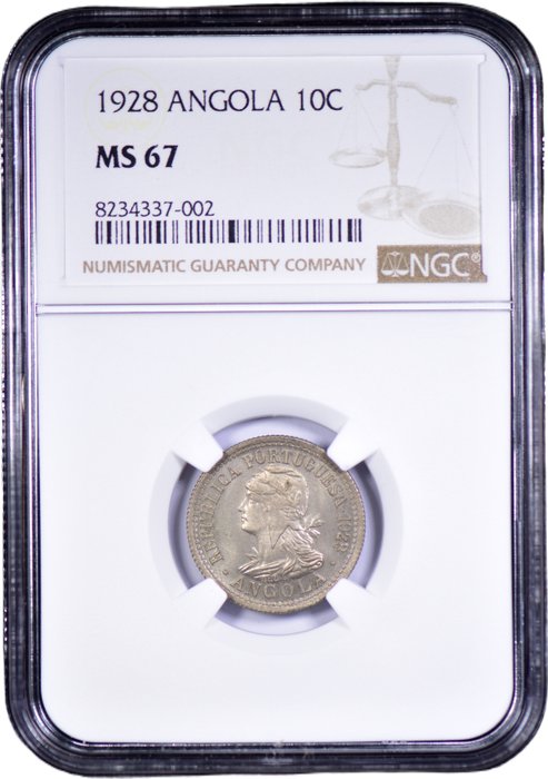 Portugisisk Angola. Republic. II Macutas 1928 - NGC - MS 67 - TOP GRADE