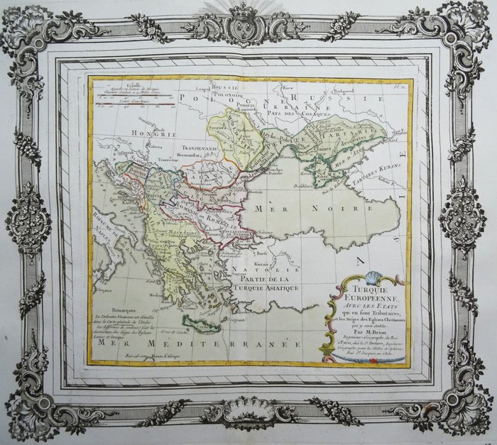 Europa - Bulgarien, Rumænien, Moldova, Ukraine, Albanien, Serbien, Kroatien, Slovenien, Grækenland...; L. C. Desnos / M. Brion - Turquie Europeenne avec les Etats qui en sont Tributaires... - 1761-1780