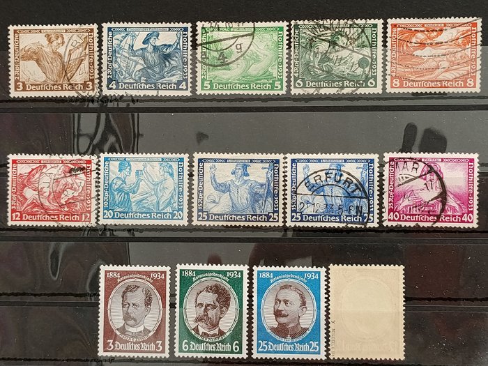 Tyske Kejserrige 1933/1935 - German Empire udvalg med komplette serier, inklusive Wagner og Brufsstände - Michel 499-507; 540y-543y; 556-564; 580-583