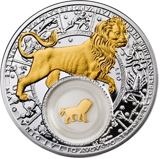 Hviderusland. 20 Roubles 2013 Zodiac 2013 Leo, 1 Oz Proof  (Ingen mindstepris)