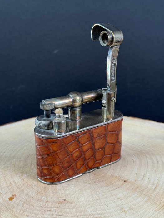 Dunhill - Crocodile Skin "Giant" - Lighter - Forsølvet, Læder