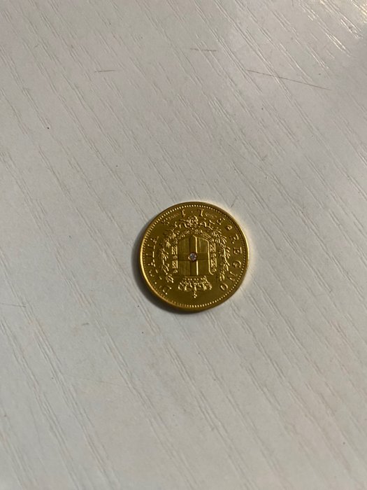 Italien. 2 Medaglie in oro e diamanti 1970's - 14 gr Au (.900)